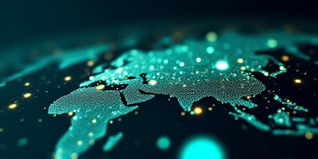 Supply chain network visualization showing connected logistics nodes